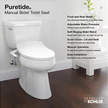 PureTide Manual Bidet Seat - K-5724K-0 from KOHLER