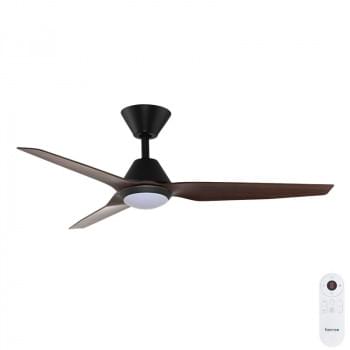 Fanco Infinity-ID DC Ceiling Fan SMART/Remote with Dimmable CCT LED Light – Black with Dark Spotted Gum Blades 48?