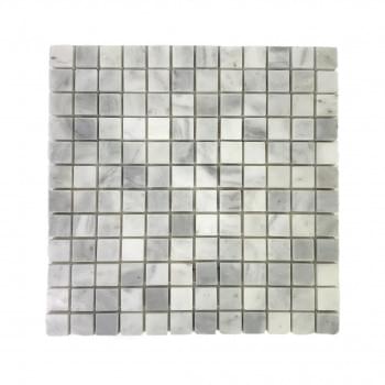 Imperial White Marble Small Square Honed Mosaic