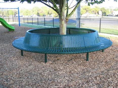 Circular Steel Slat Seat from Commercial Systems Australia