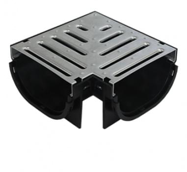 EasyDRAIN Compact Corner with Galvanised Steel Grate