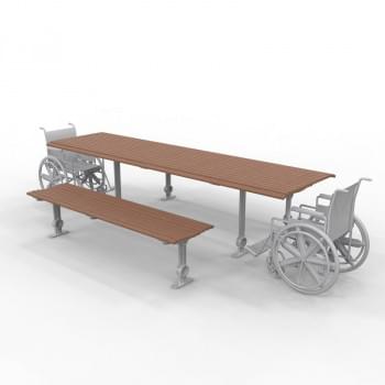London Wheelchair Accessible Setting with Benches (Base Plate) - Double End Accessible from Astra Street Furniture