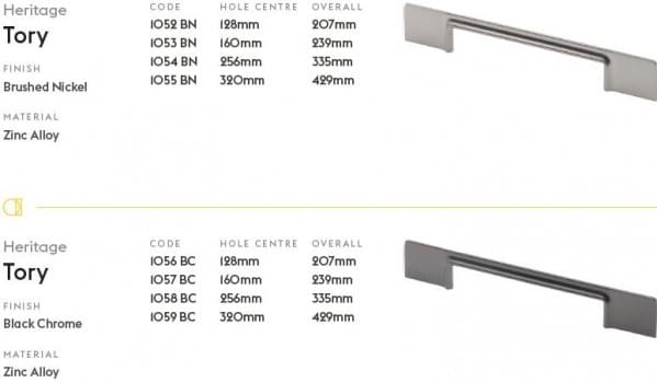 Tory, 320mm, Brushed Nickel from Archant