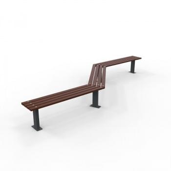 Woodville Zig-Zag Angled Bench - Bolt Down from Astra Street Furniture