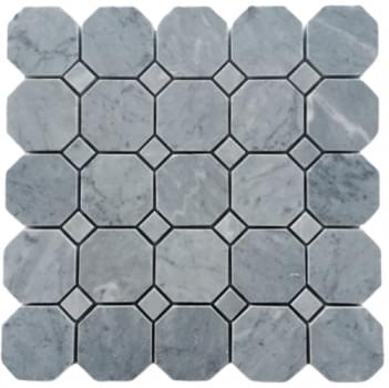 Italian Grey Octagon With Grey Dot Honed Mosaic