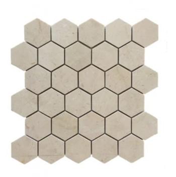 Crema Marfil Hexagon Large Honed Mosaic