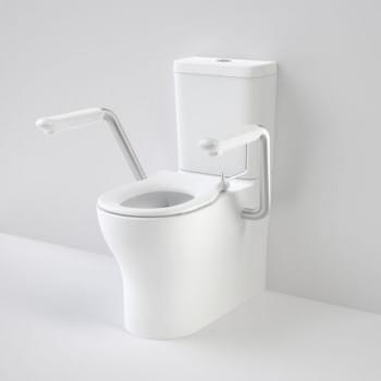 Opal Cleanflush Easy Height Wall Faced Close Coupled Suite with Armrests - 985400ARW / 985300ARW / 985600ARBL / 985700ARAG from Caroma