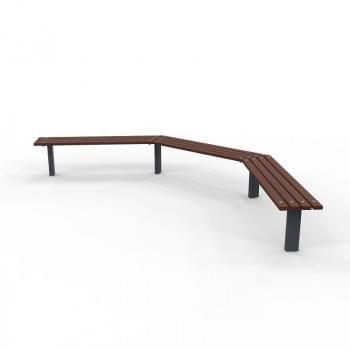 Woodville 90° Angled Bench - In-Ground