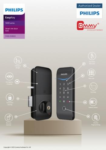 Philips Easykey5100-5HBKS- Smart rim door lock