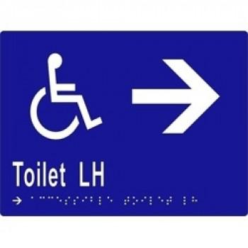 ML16272 Accessible Toilets LH Transfer & Arrow - Braille