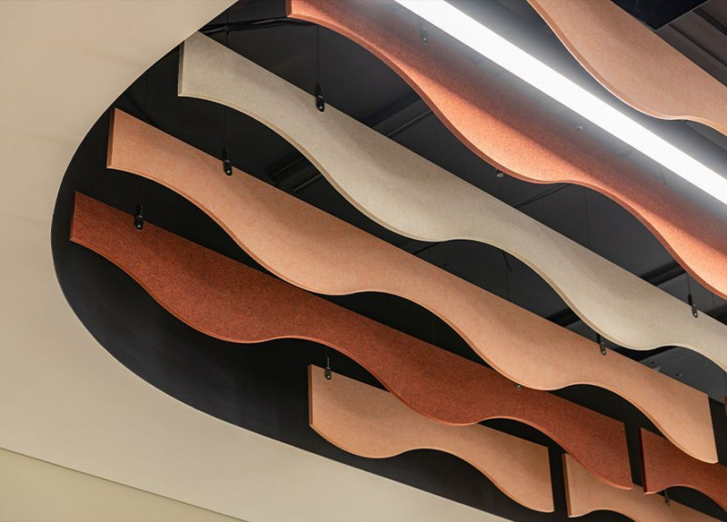 Sets of Undulating ‘Ripple’ Ceiling Baffles on Specialised Assistance School for Youth (SASY)