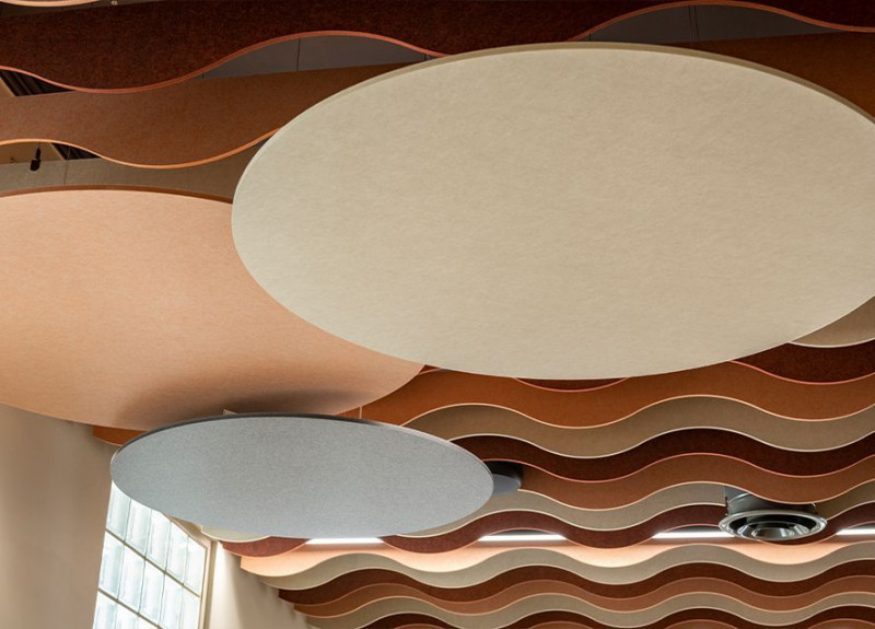 Sets of Undulating ‘Ripple’ Ceiling Baffles on Specialised Assistance School for Youth (SASY)