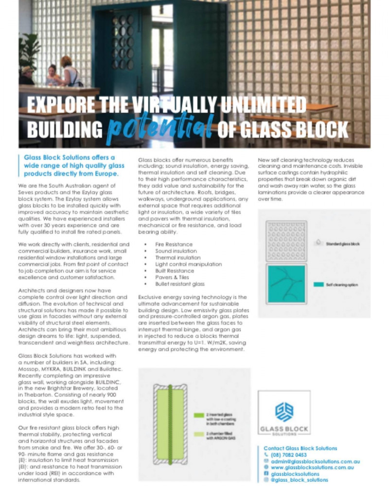 Glass Block Solutions are @masterbuilders_sa Members