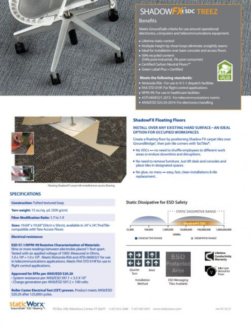Treez- a more natural look to ESD carpet- from Staticworx